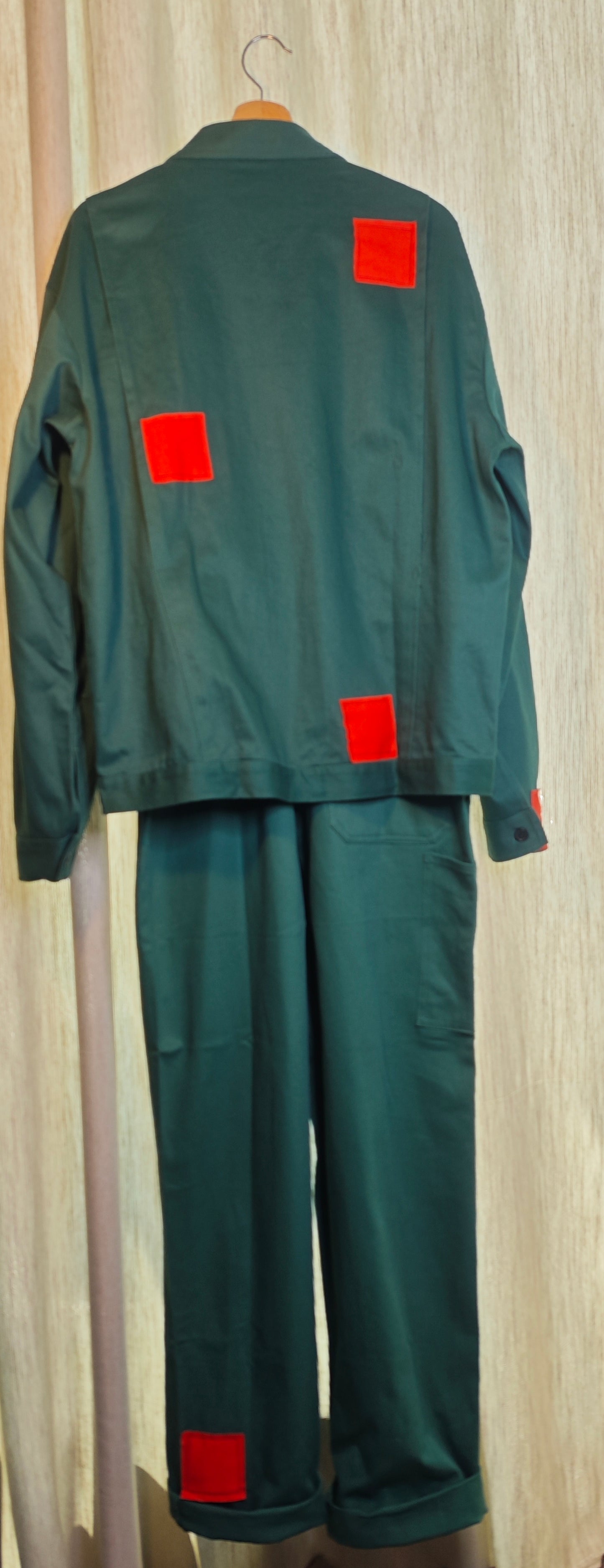 Kurtka + ogrodniczki bawełniany uniform pracowniczy - vintage