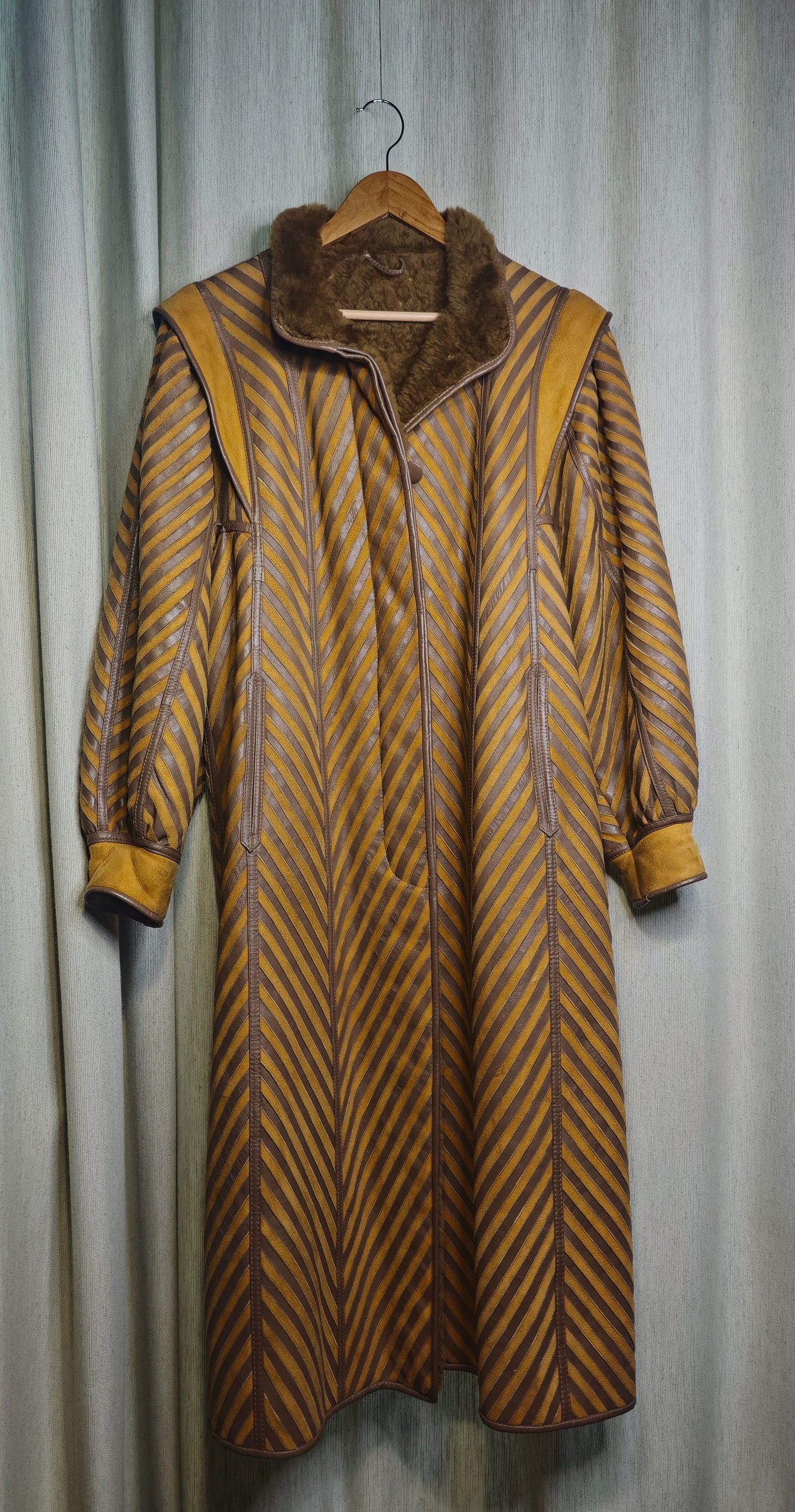 Płaszcz skóra/ futro - vintage