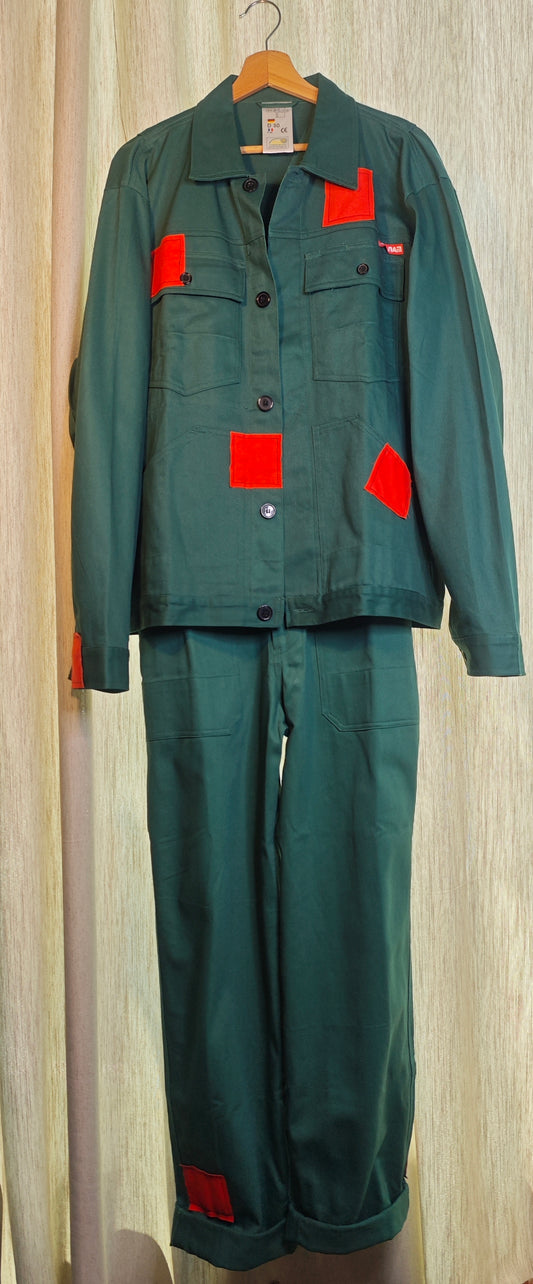 Kurtka + ogrodniczki bawełniany uniform pracowniczy - vintage